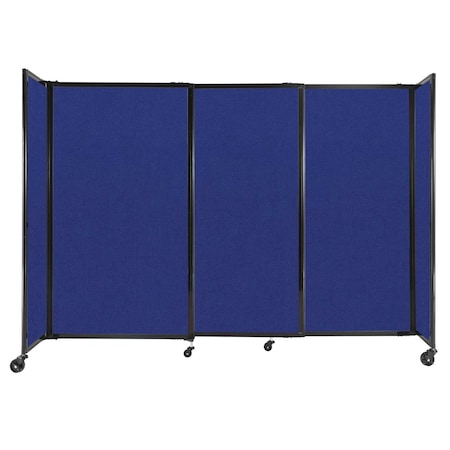 Versare StraightWall Sliding Portable Partition 7'2" x 5' Royal Blue Fabric 1460305